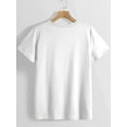 thumbnail image 3 of Crew Neck T-Shirt - Fashionable Womens Print T-Shirt - Casual Cotton Knit Fabric With Round Neckline - Lightweight & Breathable For Spring & Summer Wardrobe, Casual Sporty Tee, Summer Gifts, 3 of 8