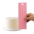 thumbnail image 4 of 4Pcs Cake Scraper Durable Eco Friendly Plastic 8 Styles Hanging Hook Design Cake Smoother for Baking DIY Pink, 4 of 9