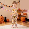 thumbnail image 5 of Gerichy Halloween Graphic Pajamas for Girls Boys Long Sleeve Crew Neck Blouses and Pants Pajama Set 2 Piece Kids Cute Everyday Sleepwear 2T-9T, 5 of 7