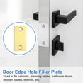 thumbnail image 4 of Uxcell Door Edge Hole Filler Plate, 2.24" x 1.1" Door Hole Cover Plate Stainless Steel Deadbolt Cover Plate with 40mm Screws for Fixing Wooden Furniture Corner, Gold, 4 of 6