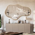 thumbnail image 6 of Bathroom Mirrors Wall Mirror Decorative 22"x36" Asymmetrical Abstract Aviation Aluminum Frame Unique, Gold, 6 of 7