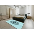 thumbnail image 5 of Ahgly Company Machine Washable Indoor Rectangle Transitional Electric Blue Area Rugs, 5' x 7', 5 of 7