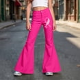 thumbnail image 2 of XINXIAOO Girl Uniform Flare Leg Pants Elastic Waist School Trousers Preppy Back to School Clothes Boys Girls Clothes Size 9-10 Years, 2 of 3