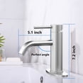 thumbnail image 5 of Bathroom Faucet, Silver Bathroom Faucet Single Handle Bathroom Faucet Modern Single Hole Faucet Bathroom with Pop-up Sink Drain Stopper & Deck Plate 1 or 3 Hole Bathroom Faucet(Brushed Silver), 5 of 6