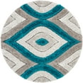 thumbnail image 2 of Well Woven Moira Blue Geometric Trellis Thick Soft Plush 3D Textured Shag Area Rug, 2 of 3