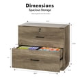 thumbnail image 2 of Ktaxon Wood 2 Drawer File Cabinet with Lock, Lateral  Lockable Wood Filing Cabinet for Home Office, Printer Stand with Drawers, Fits Letter, Legal & A4 Files, Gray, 2 of 9