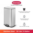 thumbnail image 5 of Innovaze 8 Gallon/30 Liter Rectangular Stainless Steel Step-on Trash Can for Kitchen office, Silver, 5 of 8
