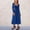 Blue, variant on SMihono Dresses for Women Fashion Square Neck Long Sleeve A-Line Midi Dress Lightweight Comfy Casual Solid Fall Outfits Blue S