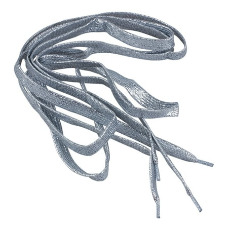 

DTYUIER 45.7 GLITTER FLAT COLOURED SHOELACES SHOELACES SPORT DANCE -Silver