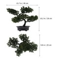 thumbnail image 6 of Artificial Bonsai Tree Decoration with Fake Pine Plant in Plastic Pot for Home Decor Green Color, 6 of 7