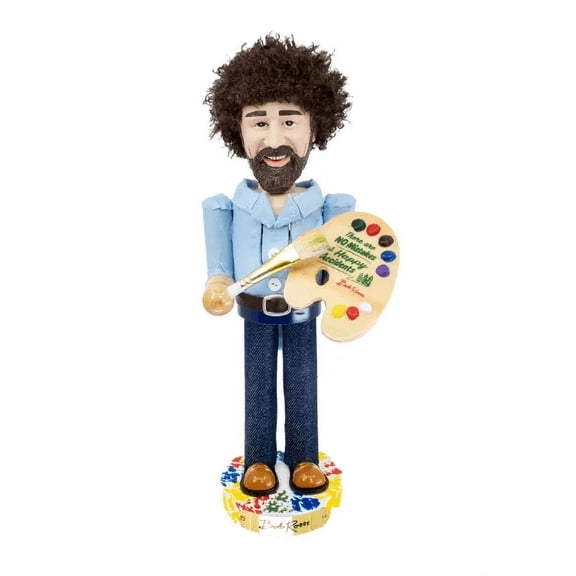 Kurt Adler 10-Inch Bob Ross with Palette Nutcracker