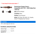 thumbnail image 2 of Downstream Oxygen Sensor - Compatible with 1999 - 2000 Dodge Ram 1500 Van, 2 of 2