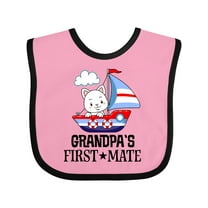 Inktastic Grandpa First Mate Grandchild Sailing Boys or Girls Baby Bib