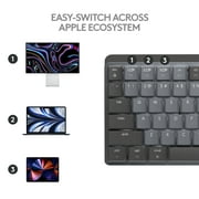 Logitech MX Mechanical Mini for Mac Wireless Illuminated Keyboard, Low-Profile Performance Switches, Tactile Quiet Keys, Backlit, Space Gray