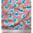 thumbnail image 1 of Soimoi Rayon Fabric Hummingbird & Floral Printed Craft Fabric by the Yard 42 Inch Wide, 1 of 1