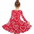 thumbnail image 7 of Girls' Red Heart Print Dress - Long Sleeve Soft Stretch, Cute Valentine's Day Outfit, Sizes 4-14 Years,Size 5-6 T, 7 of 7