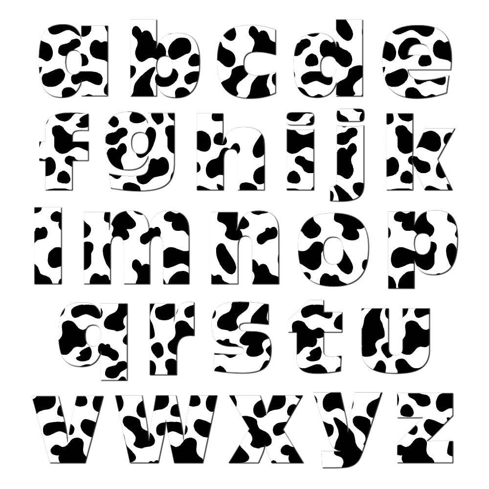 Cow Print Lowercase Letters