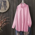 thumbnail image 5 of IROINNID Shirts for Women Long Sleeve Deals Casual Button Down Loose Fitting Solid Blouse,Pink, 5 of 9