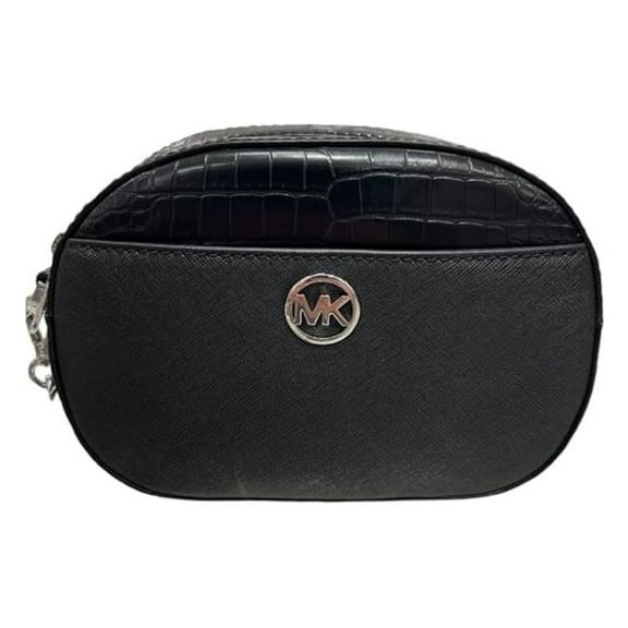 Michael Kors Womens Jet Set Glam Small Oval Crossbody Bag (Black) 35H3S8GC1L-001