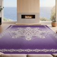 thumbnail image 2 of Design&I 8'x10' Washable Area Rug Extra Large Skid-Resistant Low Profile Boho Abstract Ombre Border Watercolor Gradient Blended Purple Flowing Dynamic for Living Room, Family, 2 of 7