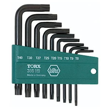 Wiha 36394 9 Piece Torx L-Key Set w/ Holder
