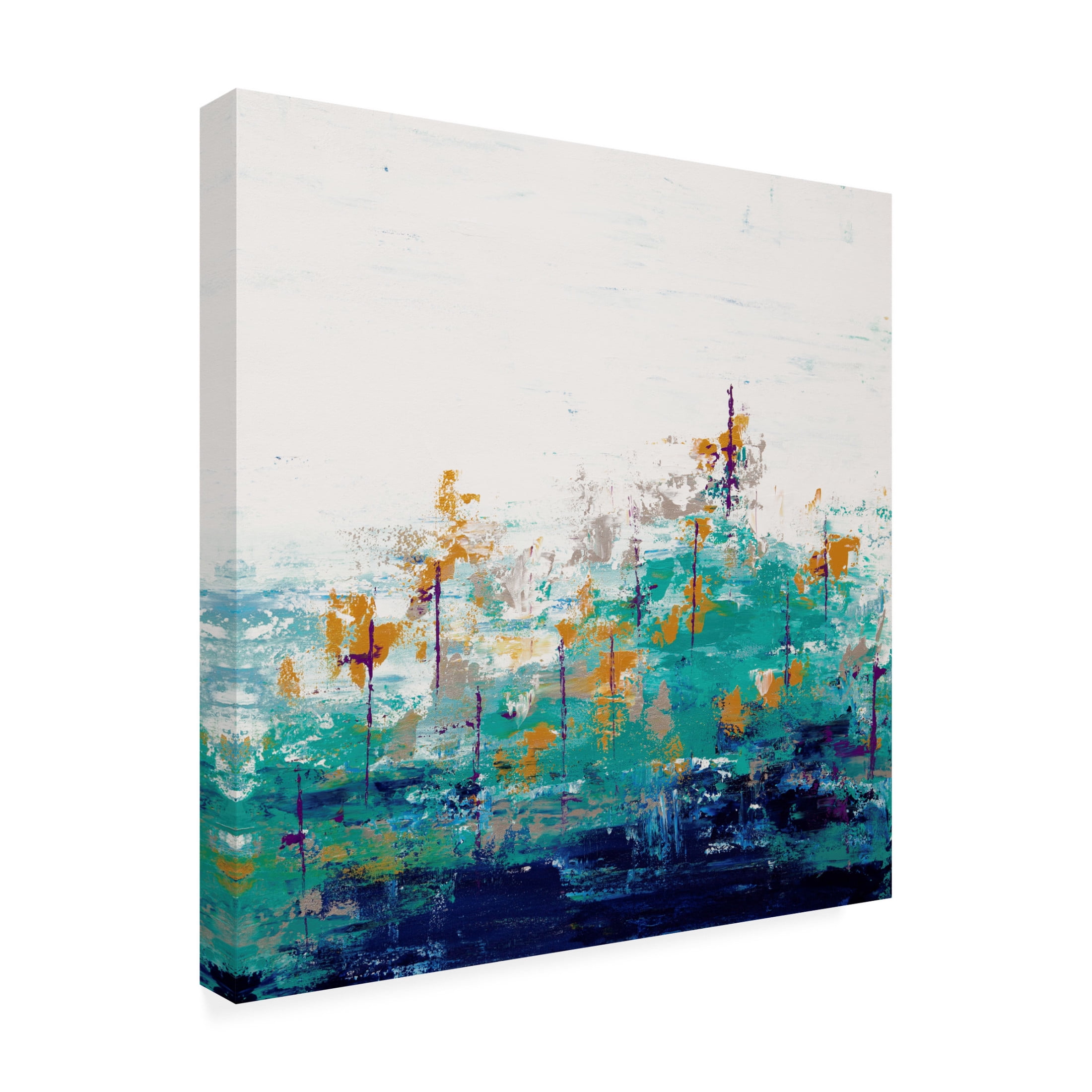 Canvas Wall Art - Hilary Winfield 'Blue Lake 14' Wall Art for Living Room, Bedroom, or Office Décor by Trademark Fine Art - 35 x 35 Inches