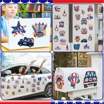 TOPRenddon Independence Day Magnetic Stickers – 4th of July Patriotic Decor for Refrigerator, Car, Metal Surfaces (Reusable Non-Adhesive Magnets, Veterans Day & Memorial Day Party Supplies)