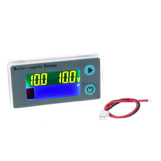 Monitor de batería LCD de 10-100 V, 12 V/24 V/36 V/48 V, voltímetro digital de capacidad de batería, probador de porcentaje de nivel de voltaje, interruptor de temperatura, medidor con cable, panel in