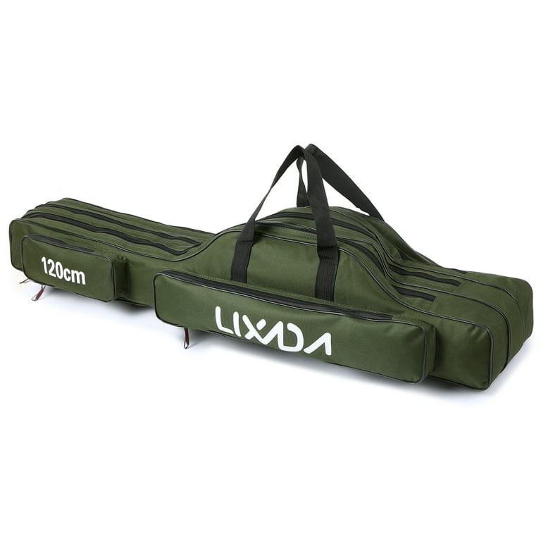 Lixada Lixada 3 Layers Fishing Pole Bag Portable Folding Rod Carry Case  Fishing Reel Tackle Storage Bag Case 