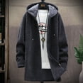 thumbnail image 2 of IYTR Mens Winter Jacket Zipper Hooded Neck Solid Color Leisure Hooded Jacket Coat with Pocket Long Sleeve Jacket Dark Gray L, 2 of 3