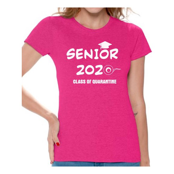 Awkward Styles Senior 2020 White Print Ladies Shirt Seniors Unique Gala Shirts Graphic Outfit for Women