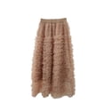 thumbnail image 2 of Women's High Waisted Maxi Skirt Multi Tiered Ruffle Tulle Mesh A-Line Skirt Flowy Lightweight Layered Skirt for Party Club Prom Evening Date Night Elegant Chic Style, 2 of 5