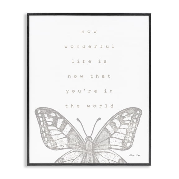 Stupell Industries Farmhouse Wonderful Life Phrase Black Framed Giclee Art, 11 x 14, by Susan Ball