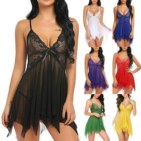 

Utoimkio Women s Sleepwear Satin Nightgown Babydoll Lingerie Dress Mini Slip Chemise Nightwear