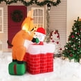 thumbnail image 1 of Gymax 5FT Inflatable Christmas Decoration Liftable Santa Claus Climbing Chimney Holiday Decoration, 1 of 9