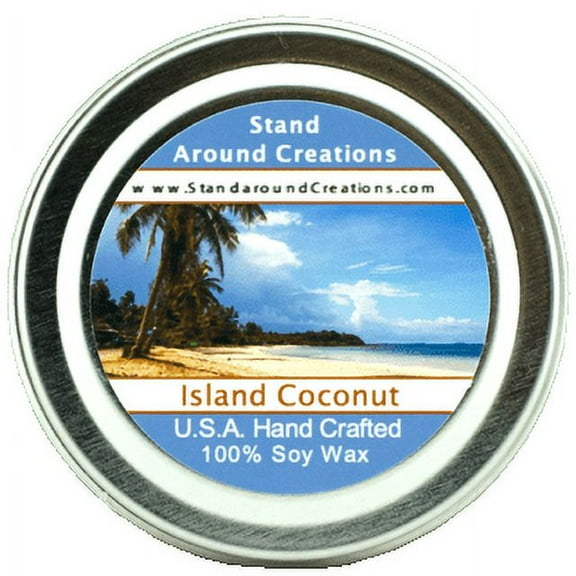 ISLAND COCONUT TIN 2-OZ. ALL NATURAL SOY CANDLE