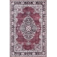 thumbnail image 5 of Well Woven Machine Washable Nile Tarifa Vintage Bohemian Medallion Floral Border Red 2'6" x 3'9" Accent Doormat, 5 of 6