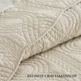 thumbnail image 5 of EVERGRACE 100% Cotton Scallop Quilt Set, Queen Size 3 Piece Set  Lightweight Bedspread with 2 Shams, Soft Prewashed Matelasse Coverlet for Cozy and Elegant Bedding, Flax Beige, 5 of 8