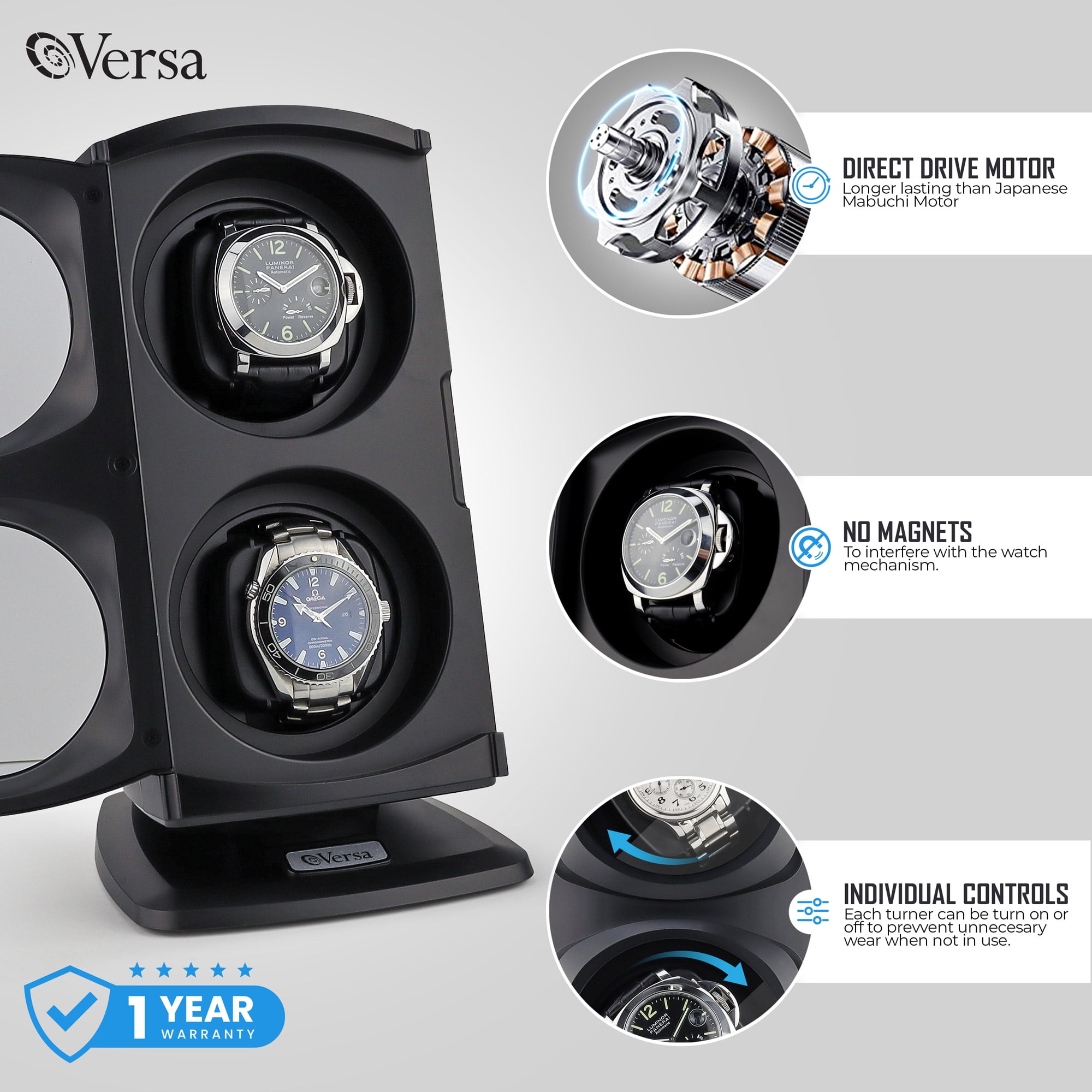 Versa Automatic Double Watch Winder Black Walmart