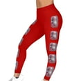 thumbnail image 2 of UPPADA Women's Santa Claus Print Christmas Leggings High Waisted Soft Slim Tummy Control Printed Pants for Running Cycling Yoga Winter Saving Red,XXL, 2 of 9