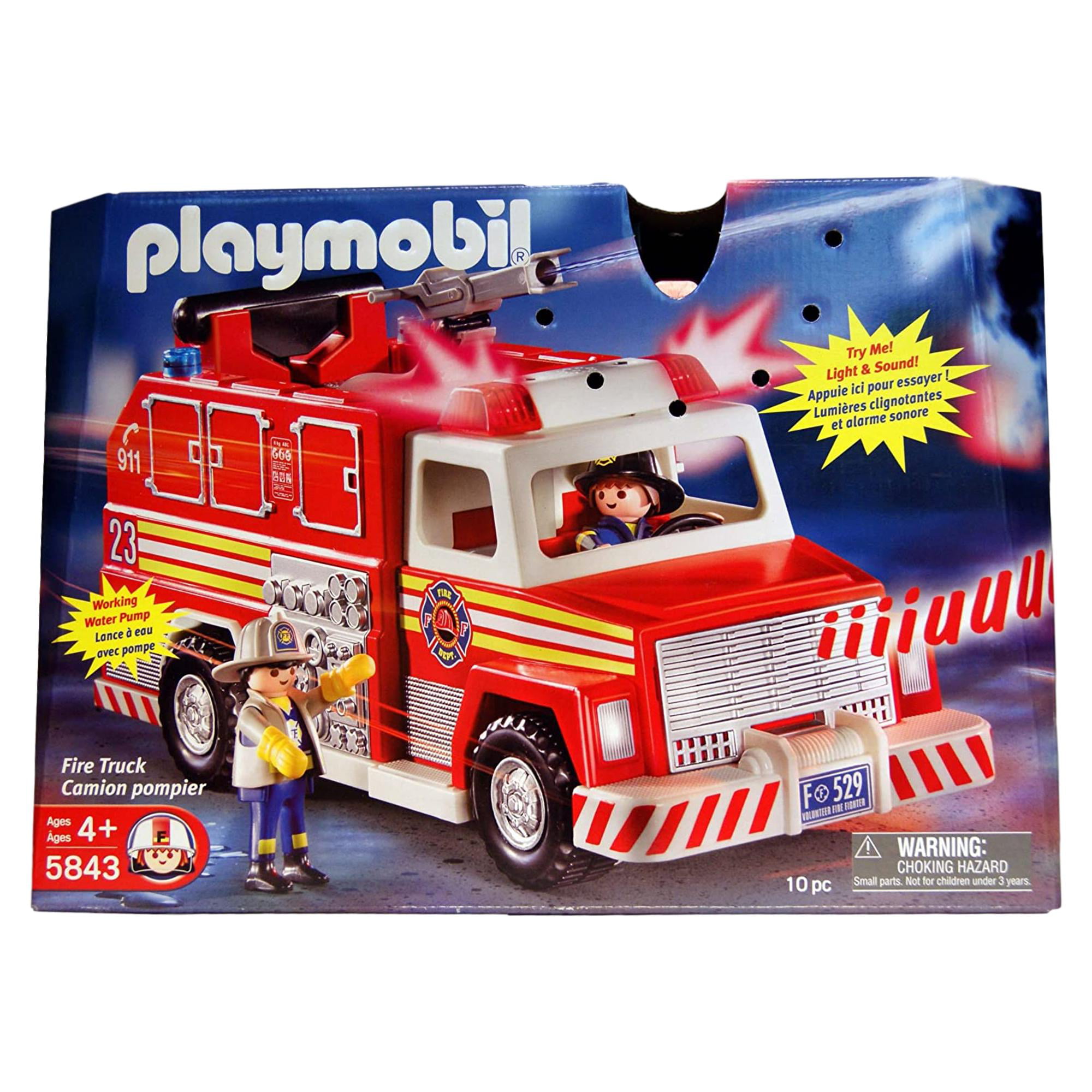 fascisme prioriteit werkgelegenheid PLAYMOBIL Fire Truck Vehicle Playset with Working Water Pump - 10 Pieces  #5843 - Walmart.com