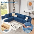 thumbnail image 6 of Weture Modular Sectional Sofa, Convertible U Shaped Sofa Couch with Storage, High Supportive & Soft Sponges, 6 Seat Modular Sectionals Sofa Couch with Chaise for Living Room, Blue, 6 of 6