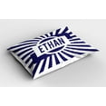 thumbnail image 2 of Ambesonne Ethan Pillow Sham 2 Pack, Circle Stripes Boys Name, 36"x20", Navy Blue and White, 2 of 3