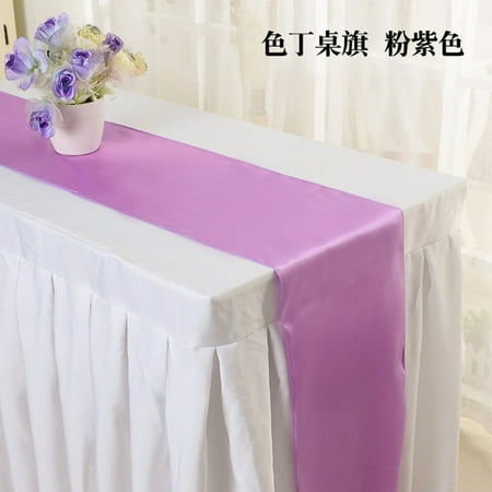 

XmhyTop solid color silk color Ding table flag high-density lock edge wedding tablecloth decoration simple table flag (purple B)