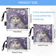 thumbnail image 3 of Haosy 3 Pack Reusable Ziploc Bags BPA Free Healthy Food Storage Bag Leakproof Sandwich Snack Freezer Bags Elegant Cat with Lilac Flowers Hat, 3 of 7