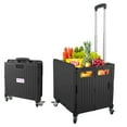 thumbnail image 2 of WOOW DEPOT 100lbs Folding Shopping Cart Utility 70L Large Capacity Tote Bin Portable Trolley Grocery Rolling Basket w/ Detachable Lid Adjustable Alloy Handle Wheels Brakes, 2 of 7