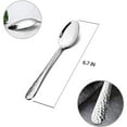 thumbnail image 5 of VeSteel Stainless Steel Teaspoons Set of 12, Modern Hammered Silverware Flatware Dessert Spoons for Home, Kitchen, Restaurant, Round Edge & Mirror Polished, Dishwasher Safe - 6.7 Inches, 5 of 5