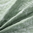 thumbnail image 5 of TELIZ Branch Quilt Set,Green Printed with Black Botanical Pattern, All Season Lightweight Coverlet Sets，Queen，3Pcs, 5 of 6