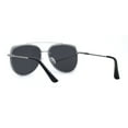 thumbnail image 2 of Mens Airforce Double Metal Bridge Rimless Officer Sunglasses Silver Mirror, 2 of 4