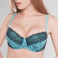 thumbnail image 5 of Conjunto de sujetador sexy con estampado de encaje, ropa interior a juego de colores, conjunto de ropa interior de talla grande, 5 of 5